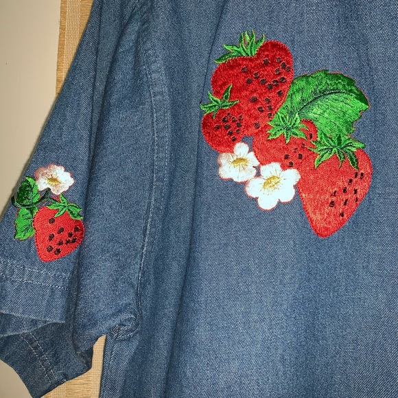 PTNY women Top size s floral Blue Denim - Picture 3 of 8